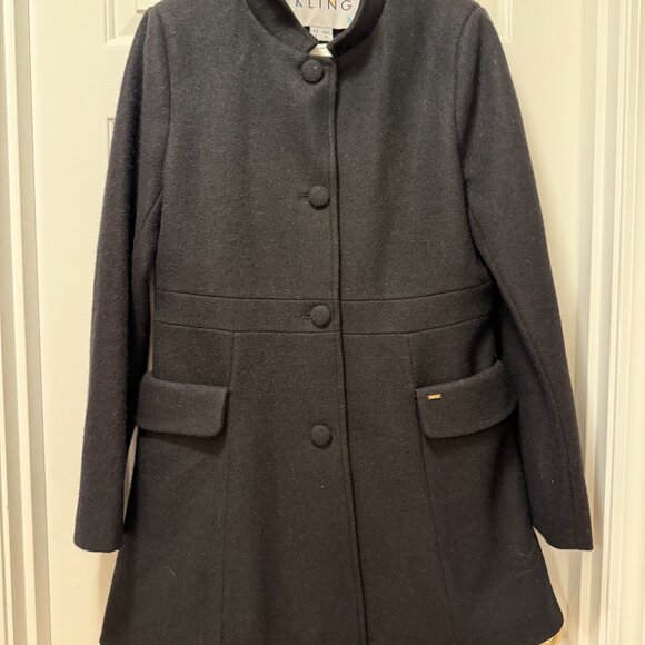 Kling 100% Wool Coat - Size EU 5 / USA Extra Large - Black - Picture 1 of 5